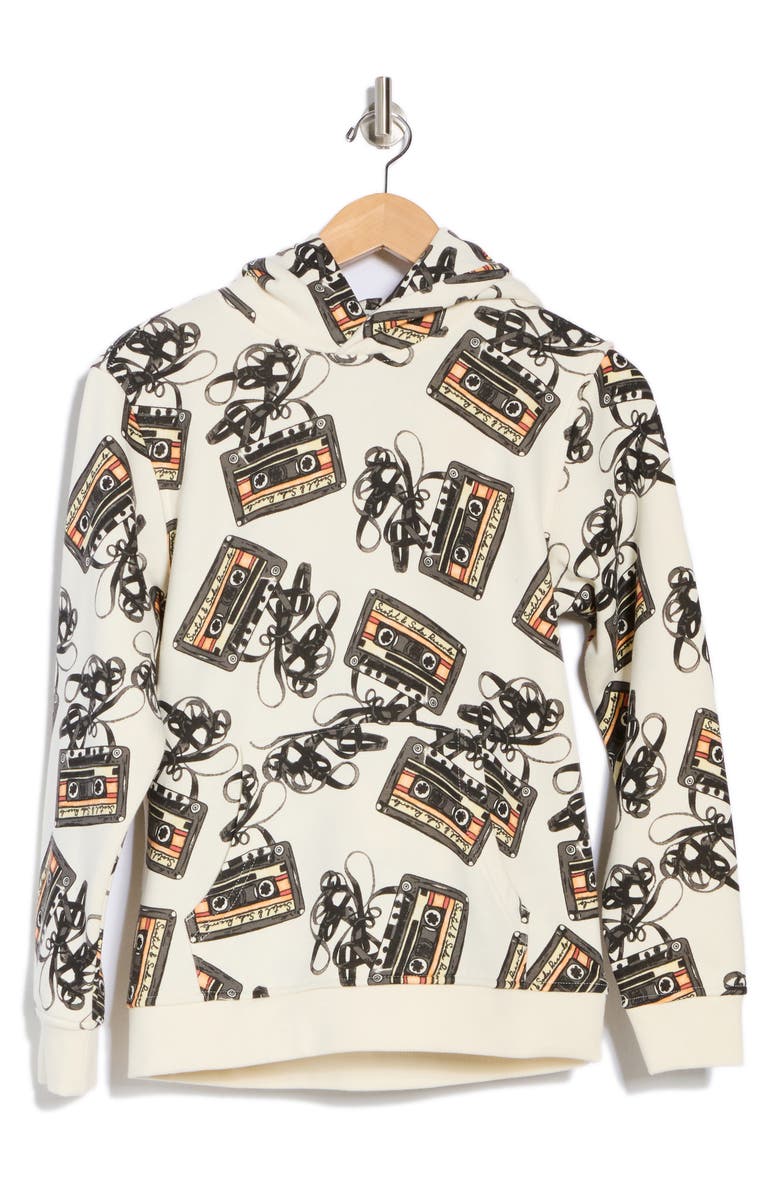 Scotch & Soda Kids' Print Fleece Hoodie, Main, color, 