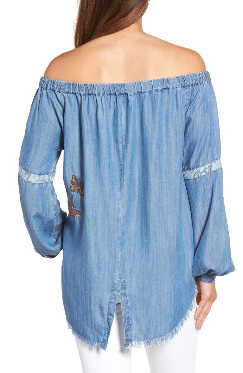 Billy T Embroidered Off the Shoulder Top, Alternate, color, 