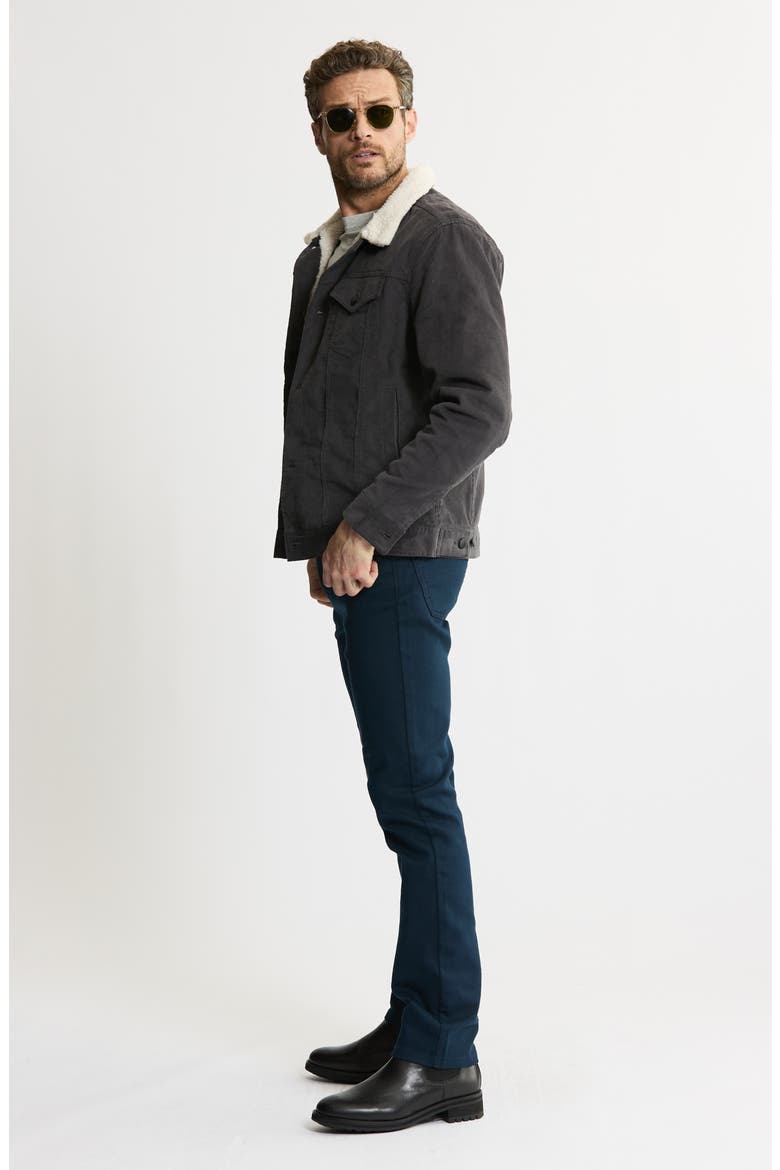 Corduroy Faux Shearling Lined Trucker Jacket, Alternate, color, GREY
