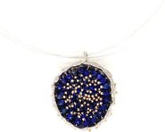 Esin Akan Dance of Stamens Necklace Midi, Silver Hollow Bezel with Lapis Lazuli