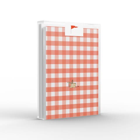 Red Picnic Gingham Greeting Card Pack Set