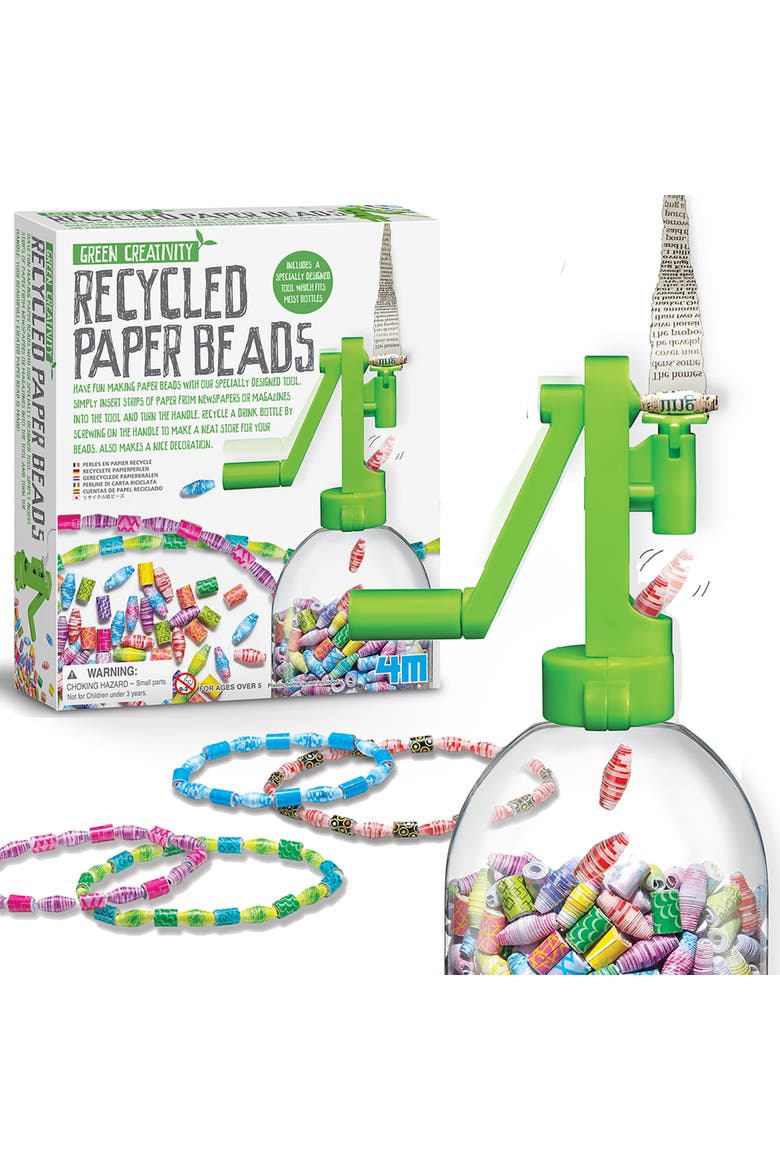 Green Creativity Recycled Paper Beads Kit, Alternate, color, Multicolored