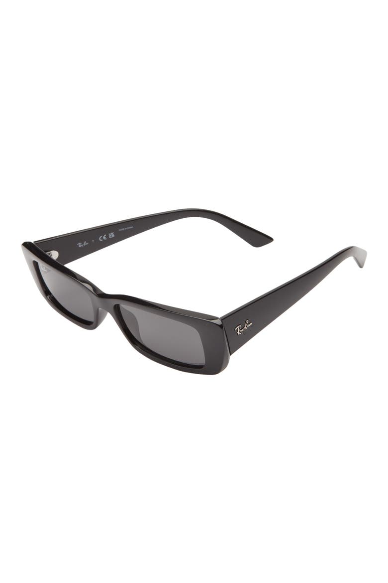 Teru 54mm Rectangle Sunglasses, Alternate, color, BLACK