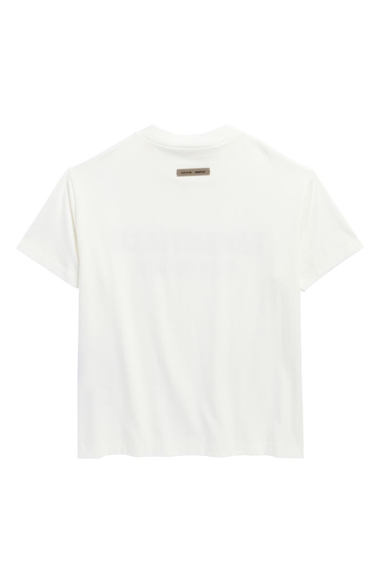 Fear of God Essentials Kids' Classic Metallic Logo Short Sleeve T-Shirt, Alternate, color, Cloud White