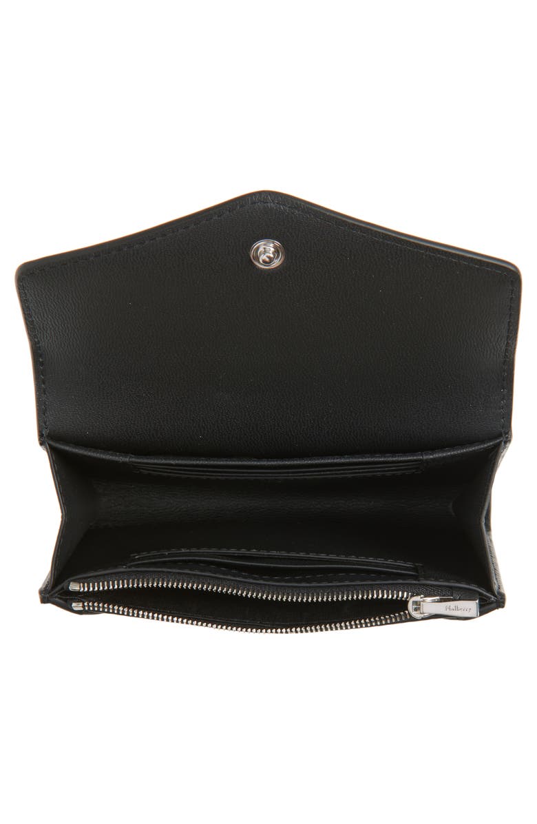 Mulberry Envelope Compact Leather Wallet, Alternate, color, Black