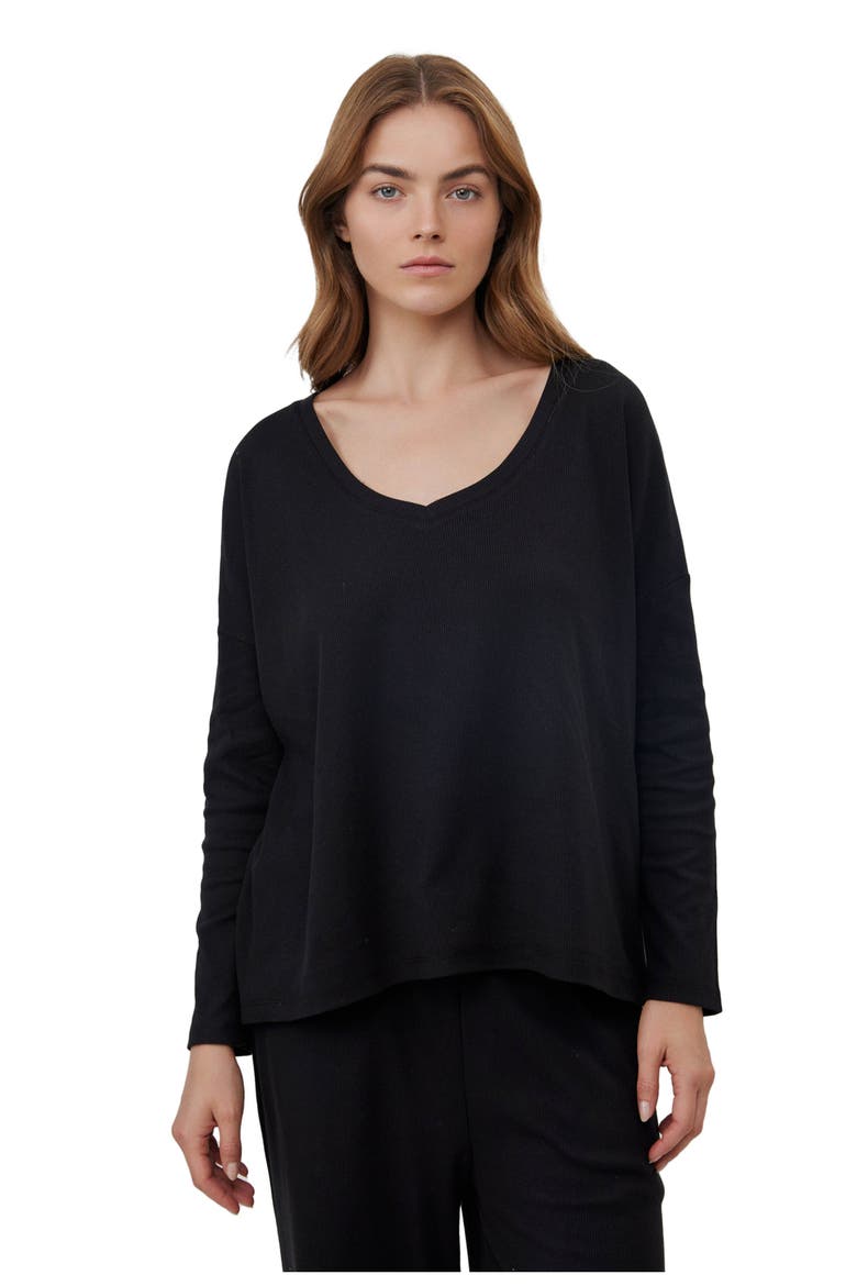 Sandy Days Loungewear Top, Main, color, Black