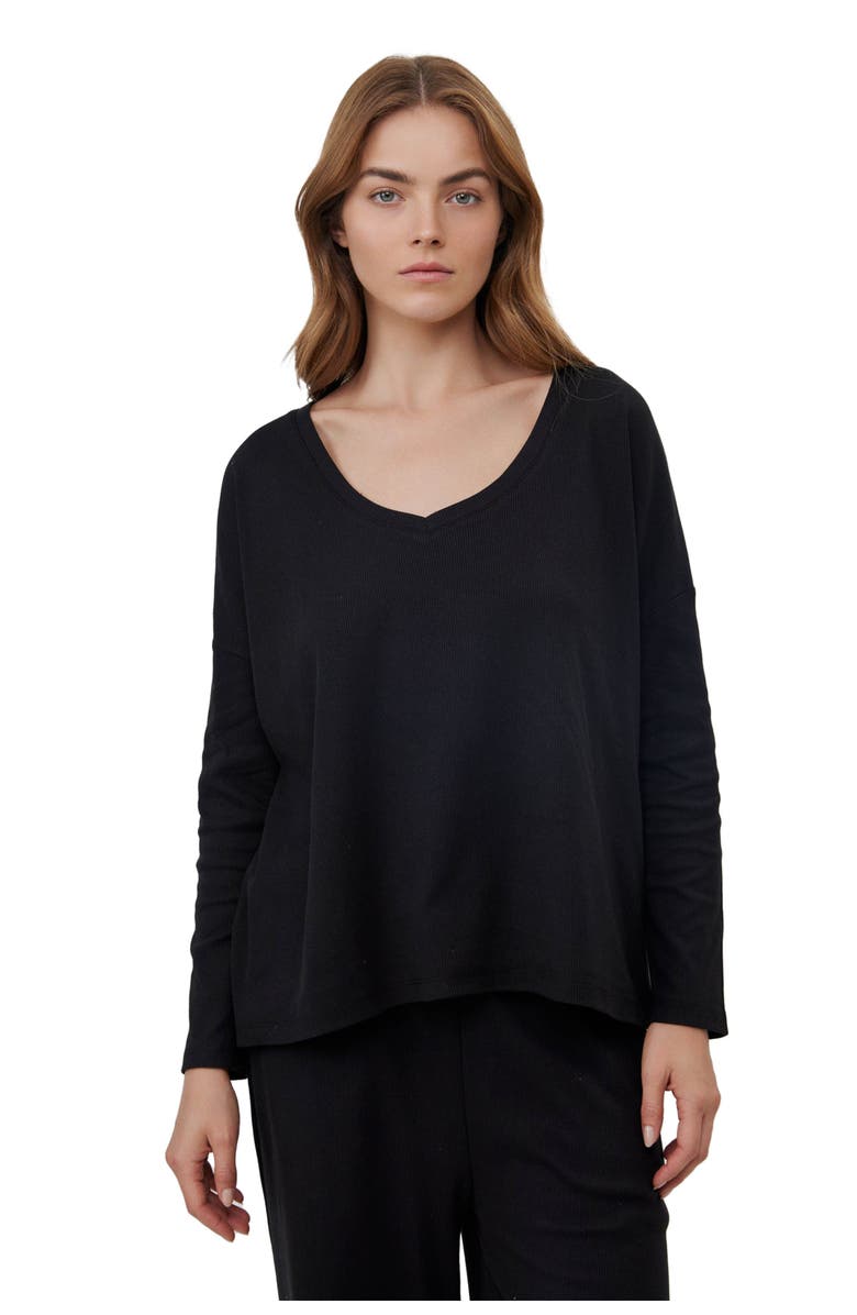 Gottex Beach Life Sandy Days Loungewear Top, Main, color, Black