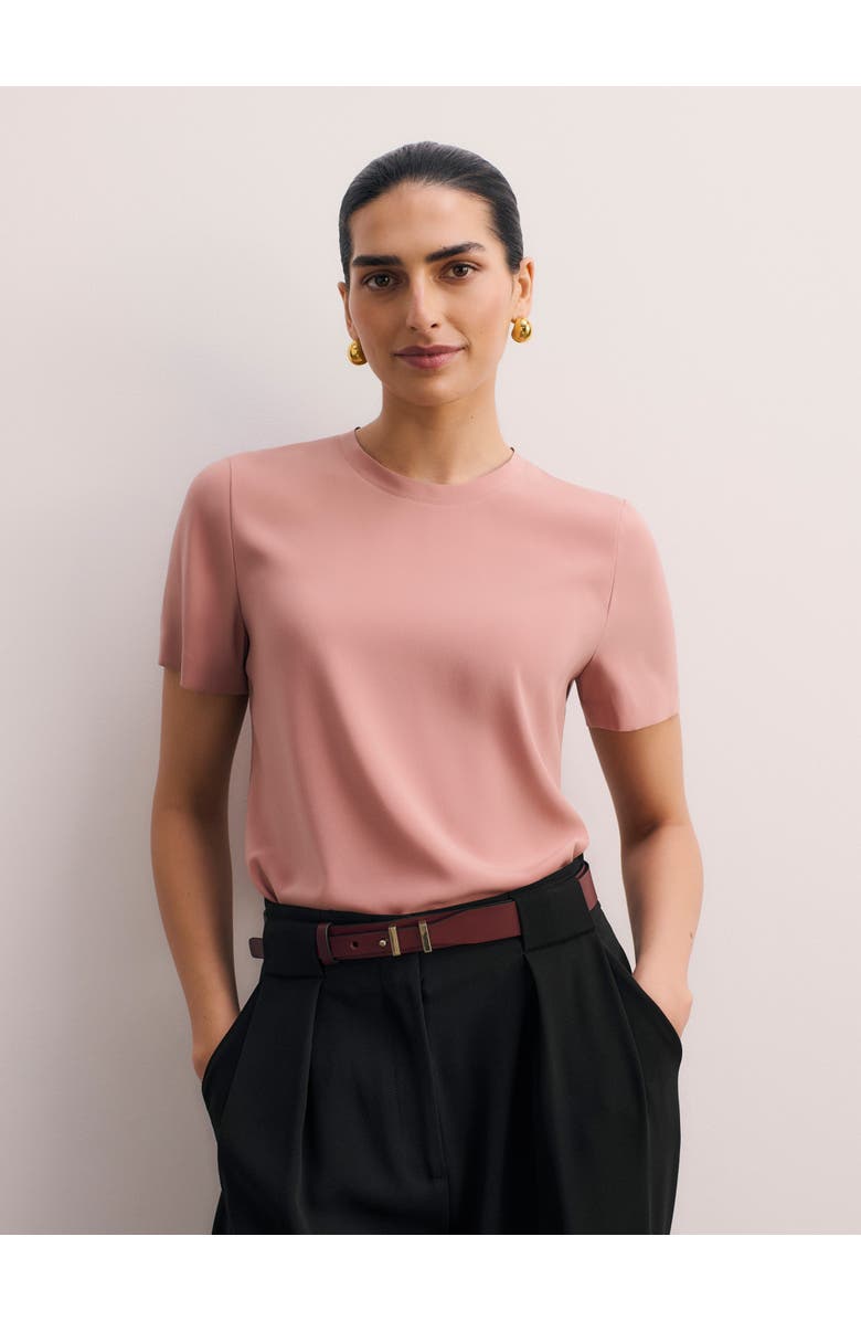 The Fold Roche Silk Top, Main, color, Pink