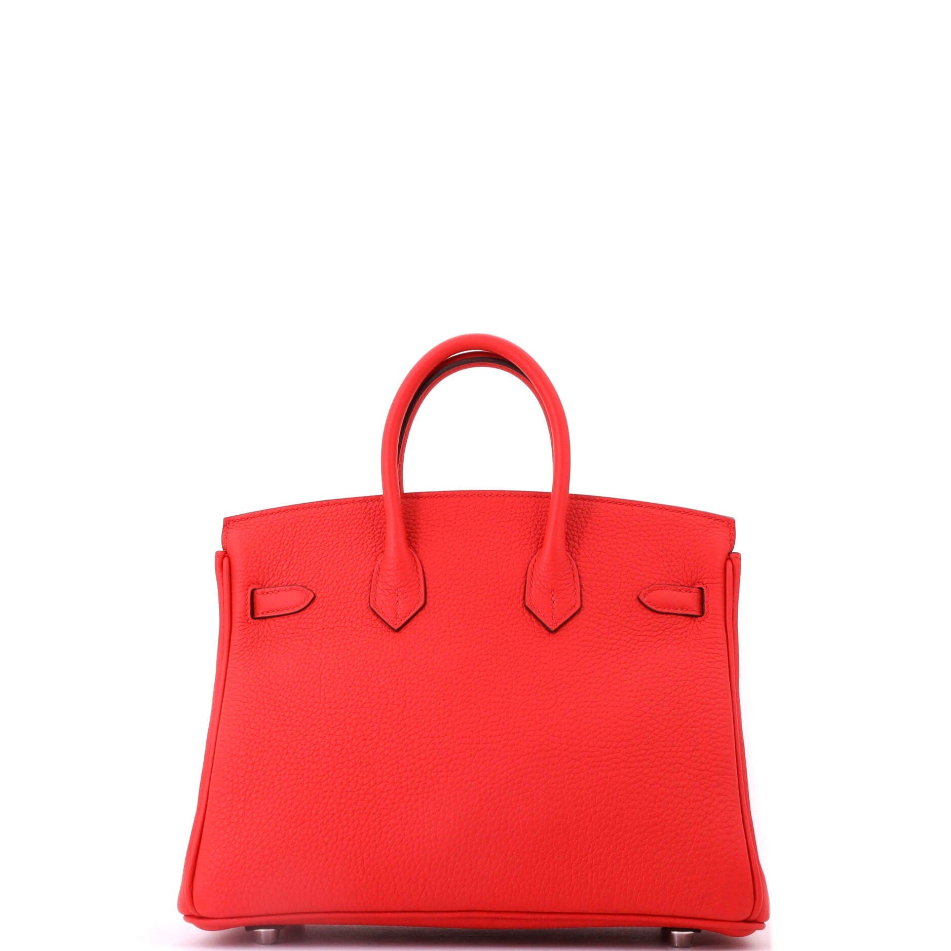 Pre-Owned Hermes Birkin Handbag Red Togo with Palladium Hardware 25, Alternate, color, Rouge Radieux
