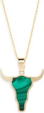Established Mini Steer Inlay Pendant Necklace