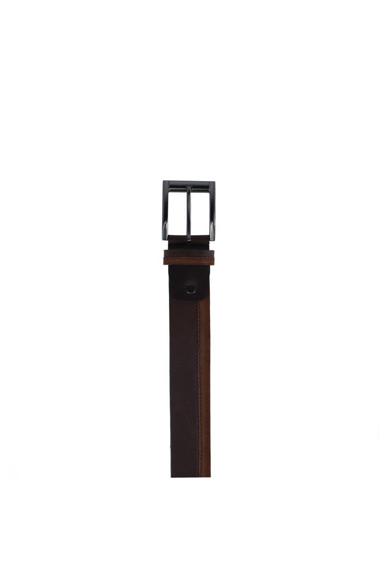 Santiago Mixed Genuine Leather Stitched 38mm Casual Belt, Alternate, color, Brown
