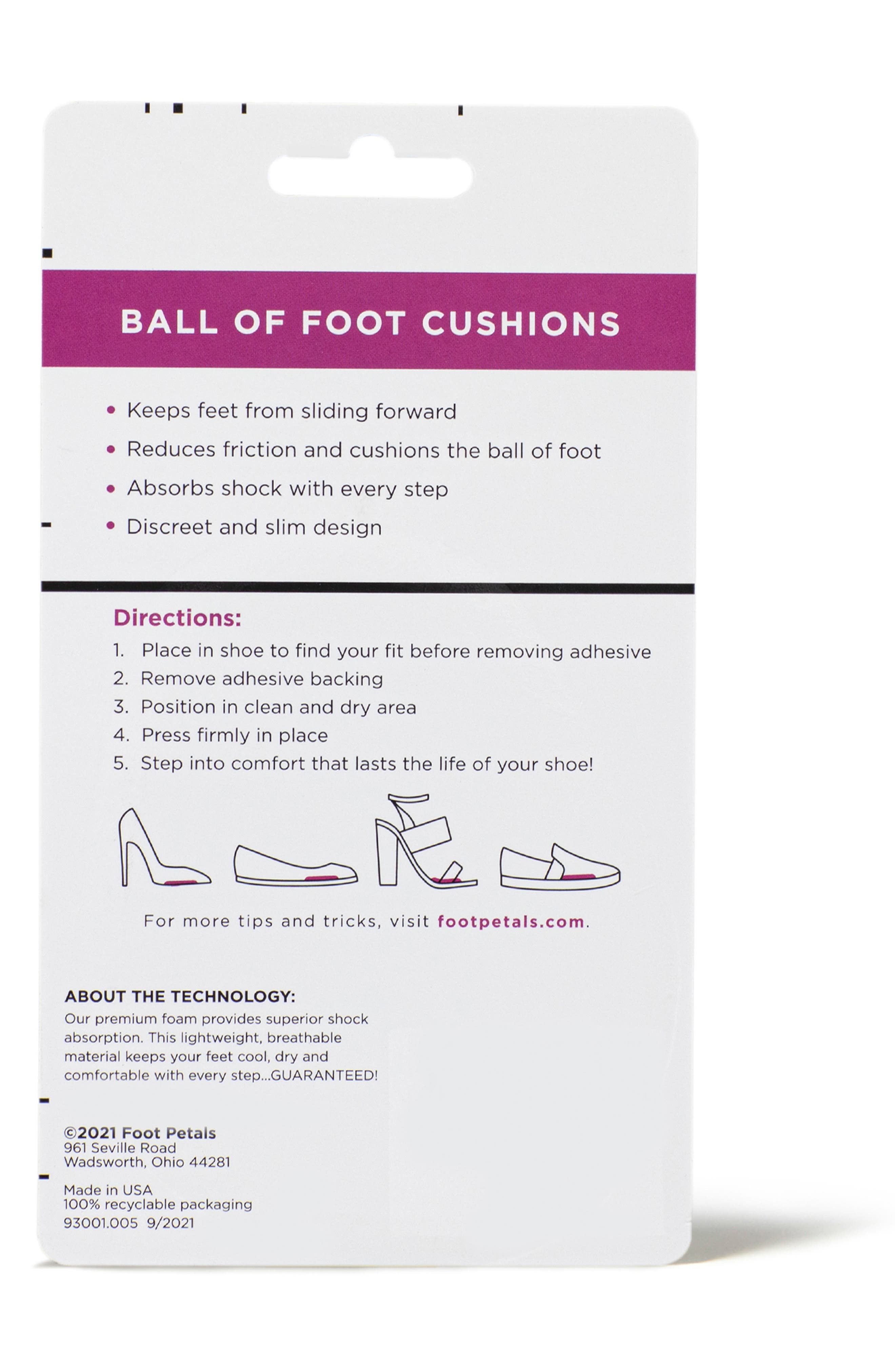 3-Pack Ball-of-Foot Cushions, Alternate, color, KHAKI