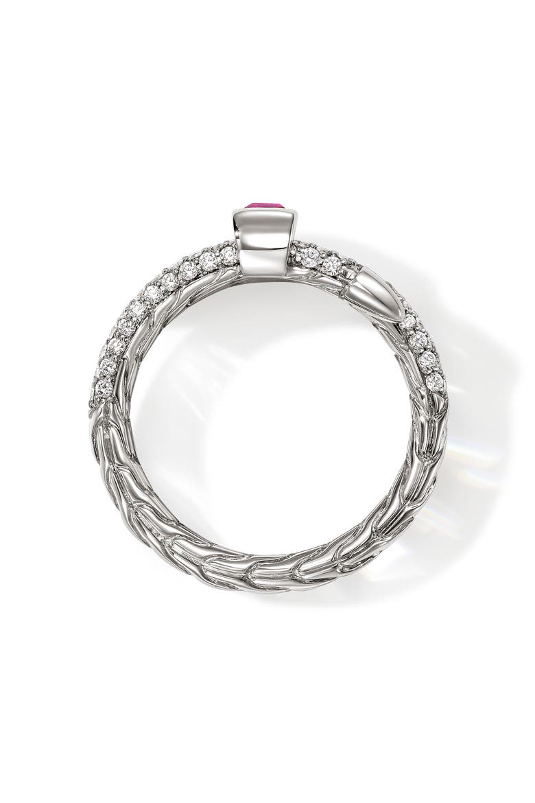 Artisan Series 18k Gold Rubellite & Diamond Spear Ring, Alternate, color, WHITE GOLD