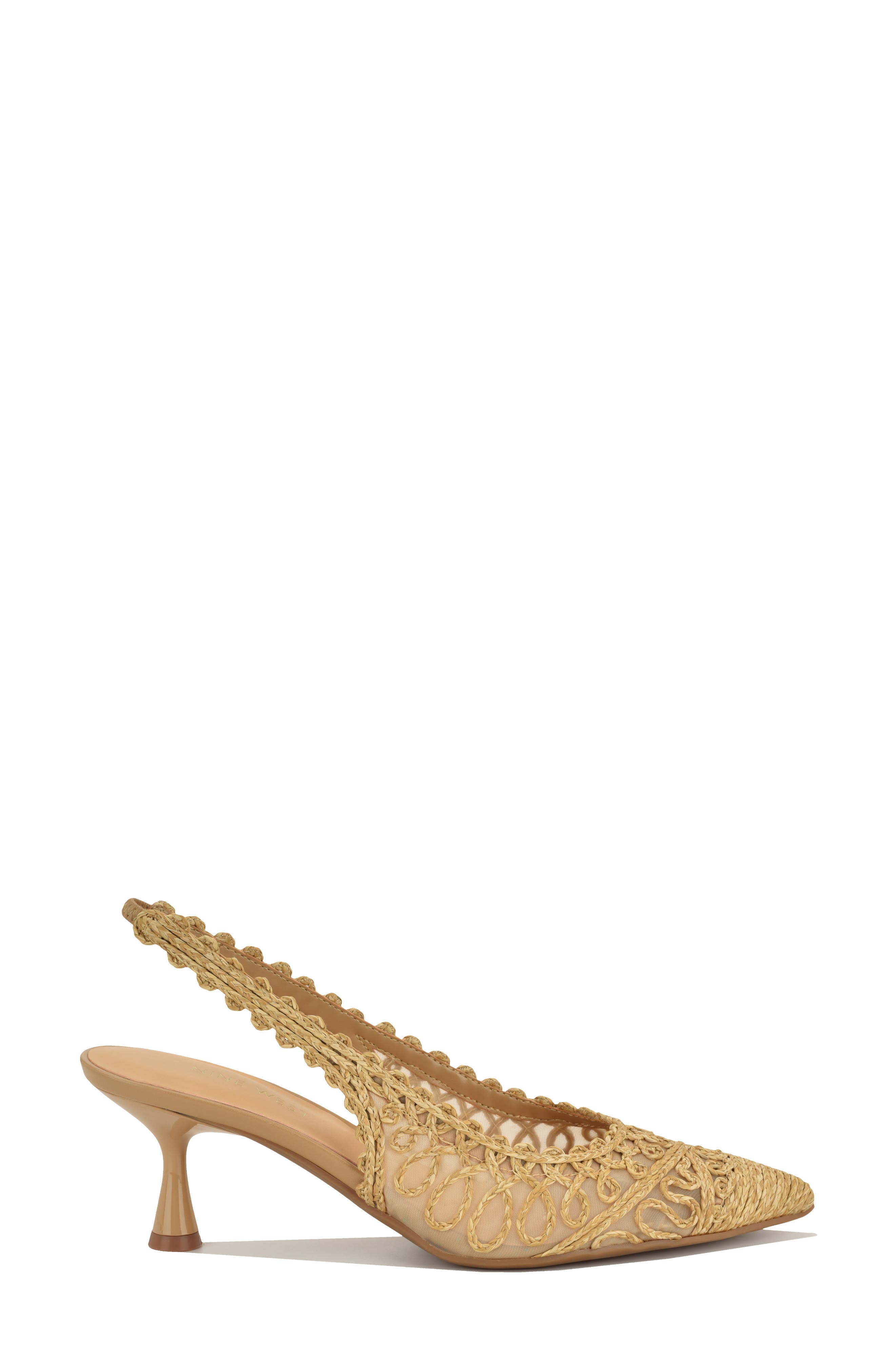 Ressa Pointed Toe Slingback Pump, Alternate, color, NATURAL