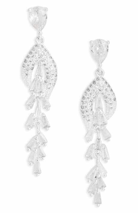 Cubic Zirconia Chandelier Drop Earrings