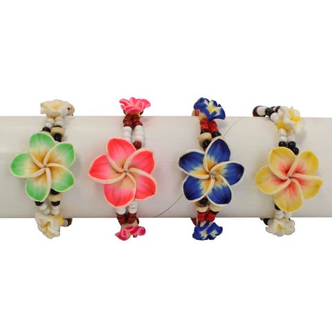 Plumeria Flower Pack of 24 Bracelet Set 5"