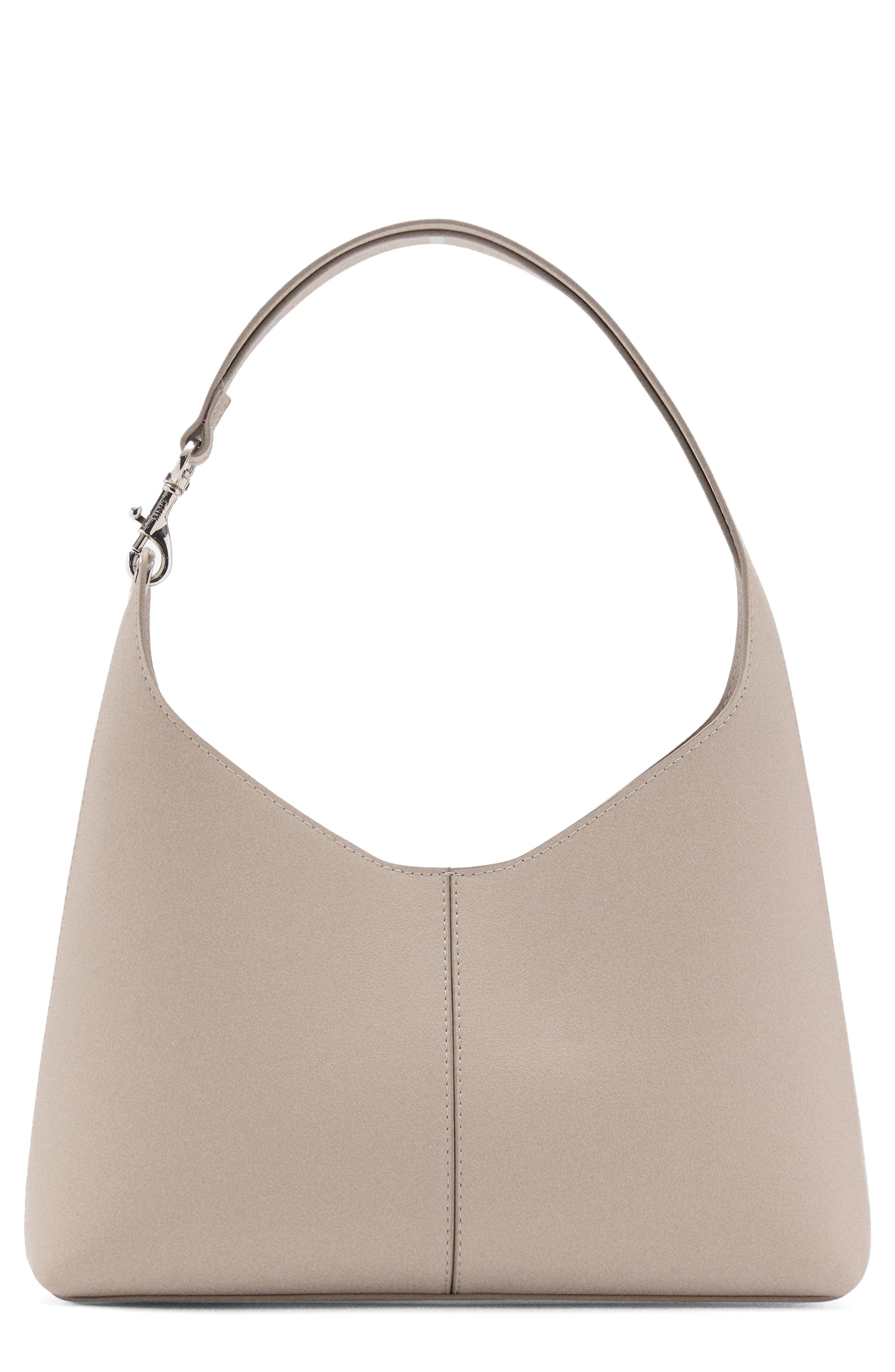 Faux Leather Shopping Tote, Main, color, LIGHT/ PASTEL GREY
