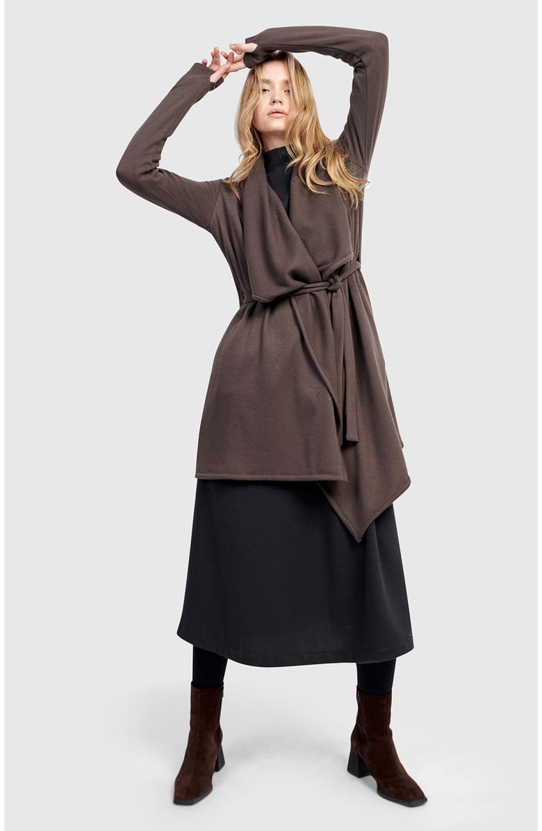 Alembika Cloud Wrap Cardigan, Alternate, color, Mocha