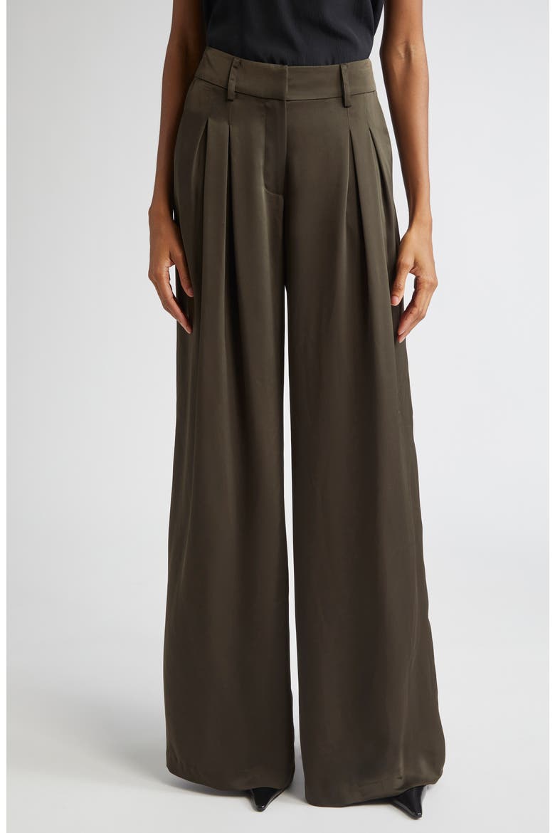 Oscar Pleated Pants, Main, color, DEEP OLIVE