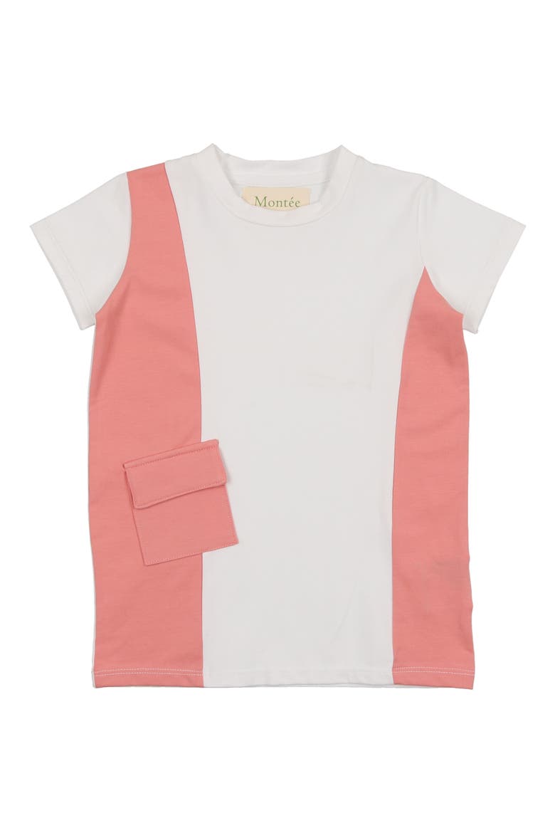 Kids' Colorblock Cotton Blend T-Shirt, Main, color, WHITE/ CORAL