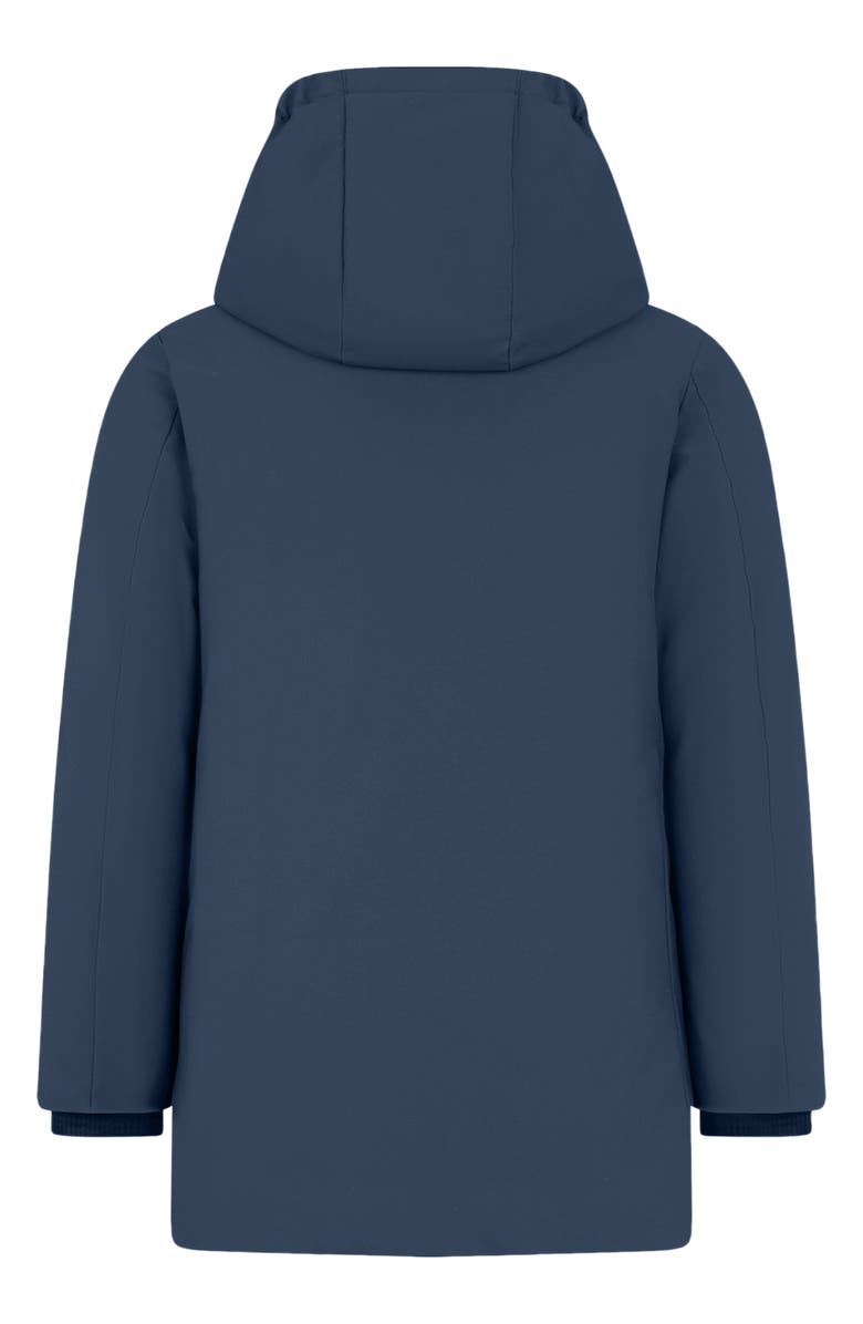 Save The Duck Kids' Basic Water Resistant Long Parka, Alternate, color, Ink Blue