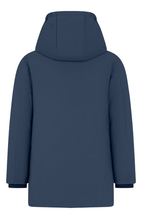 Save The Duck Kids' Basic Water Resistant Long Parka In Blue