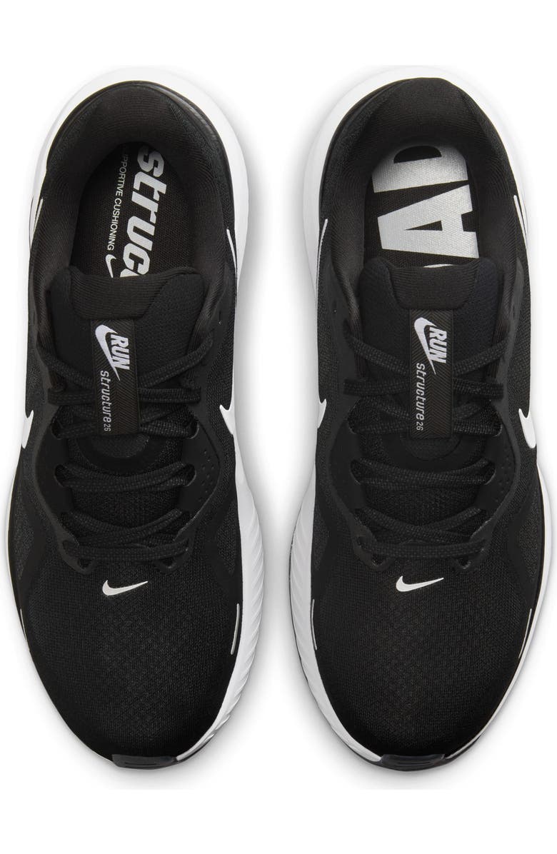 Nike Structure 26 Running Shoe, Alternate, color, 002 Black/White