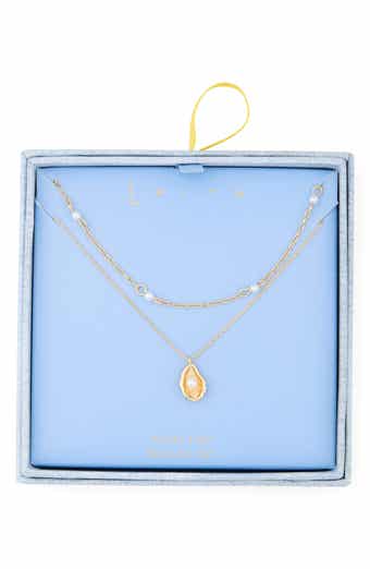 Layered Oyster Pendant Necklace