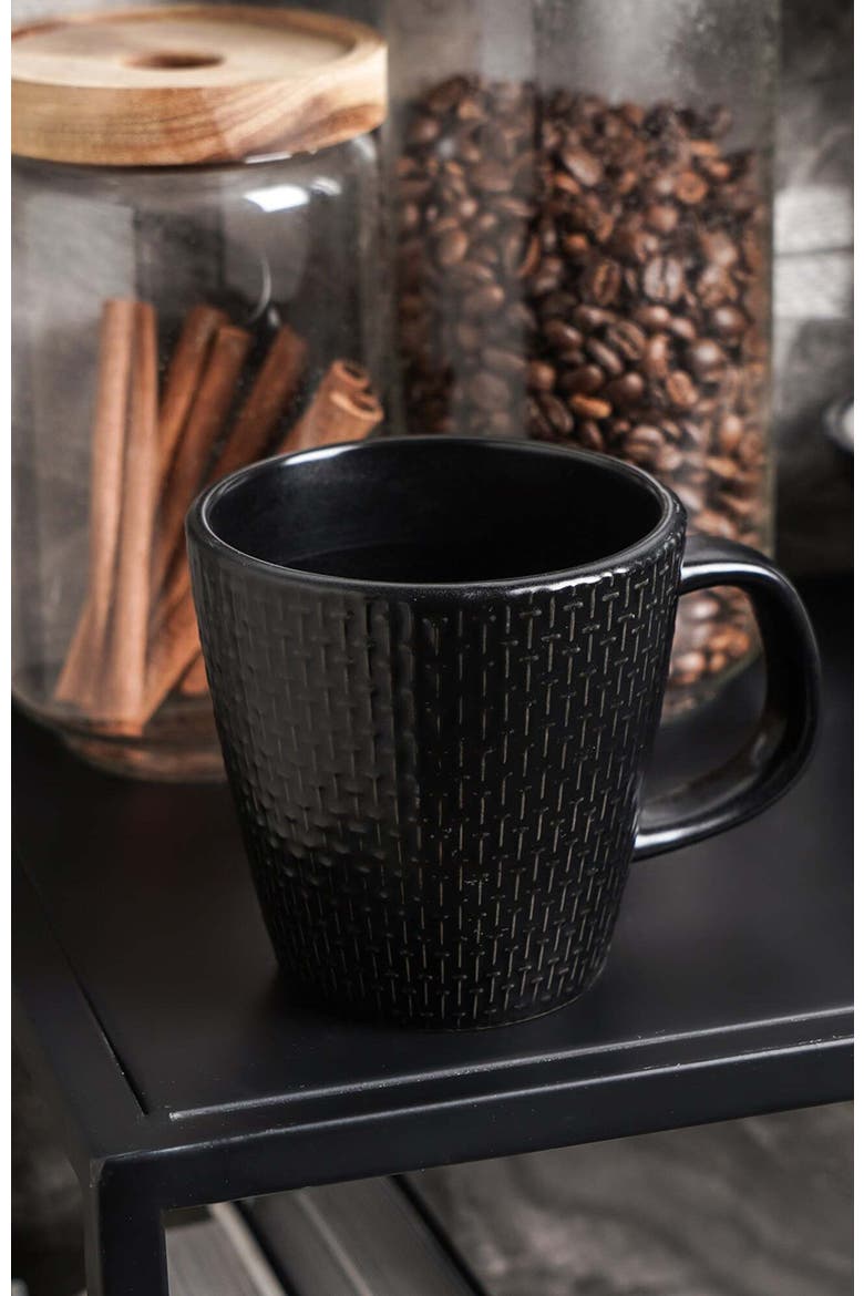 Olivia Stoneware 4-Piece Mug Set, Alternate, color, Black