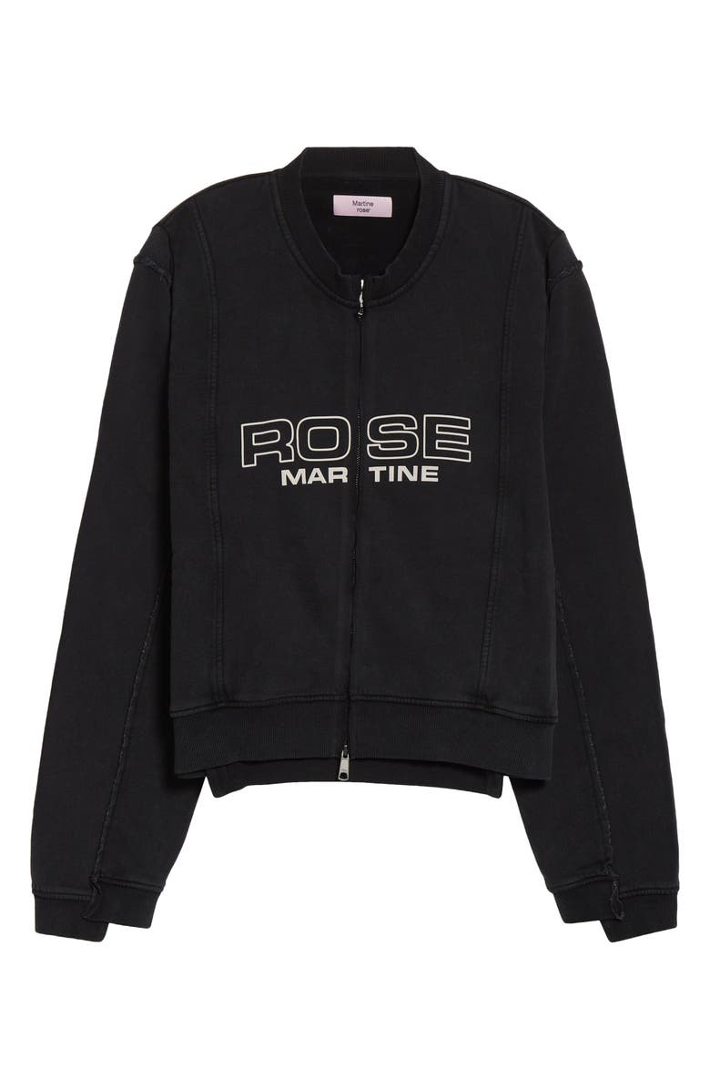 Martine Rose Shrunken Full Zip Logo Sweatshirt, Alternate, color, Black