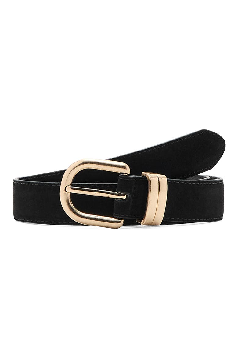 Suede Belt, Main, color, BLACK