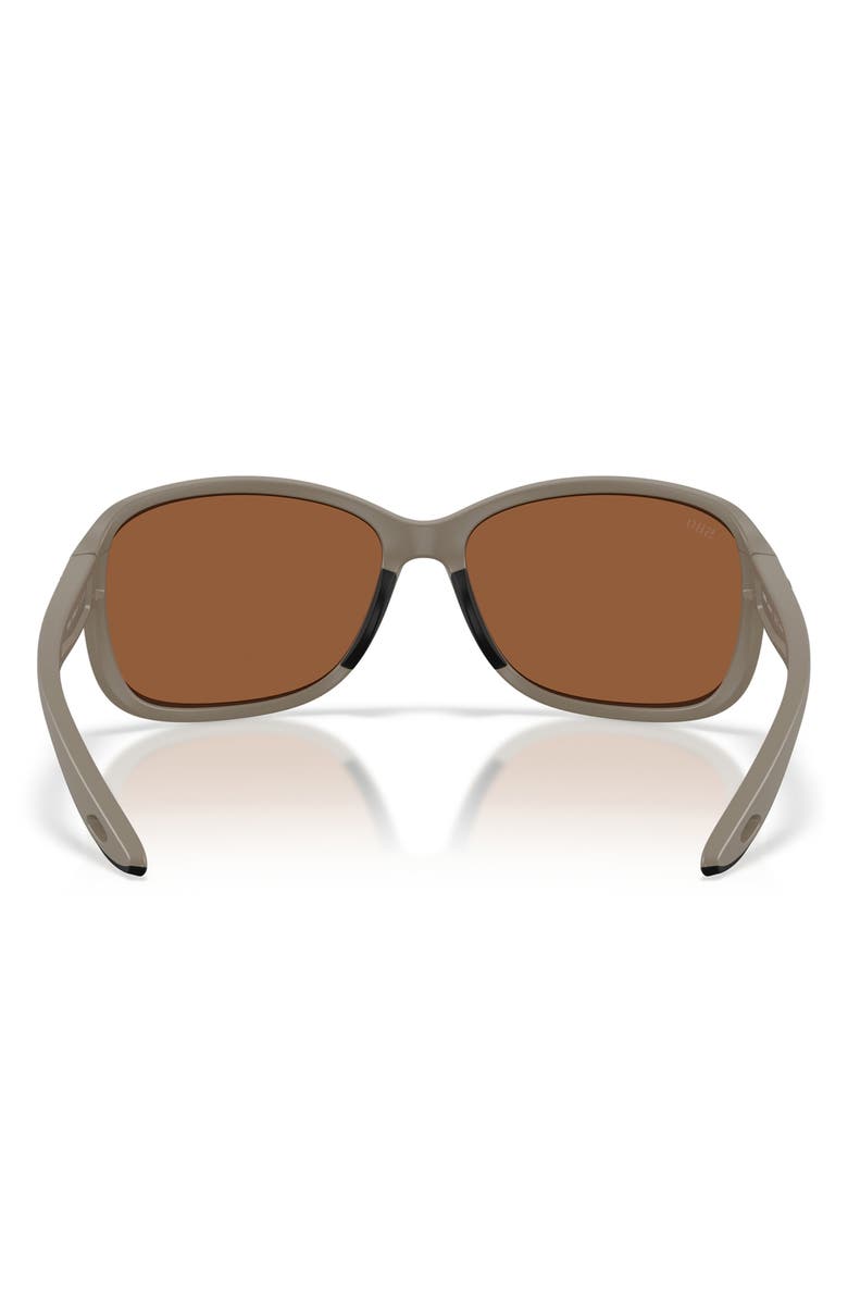 Costa Del Mar Seadrift 58mm Polarized Square Sunglasses, Alternate, color, Sand / Copper Silver 580G