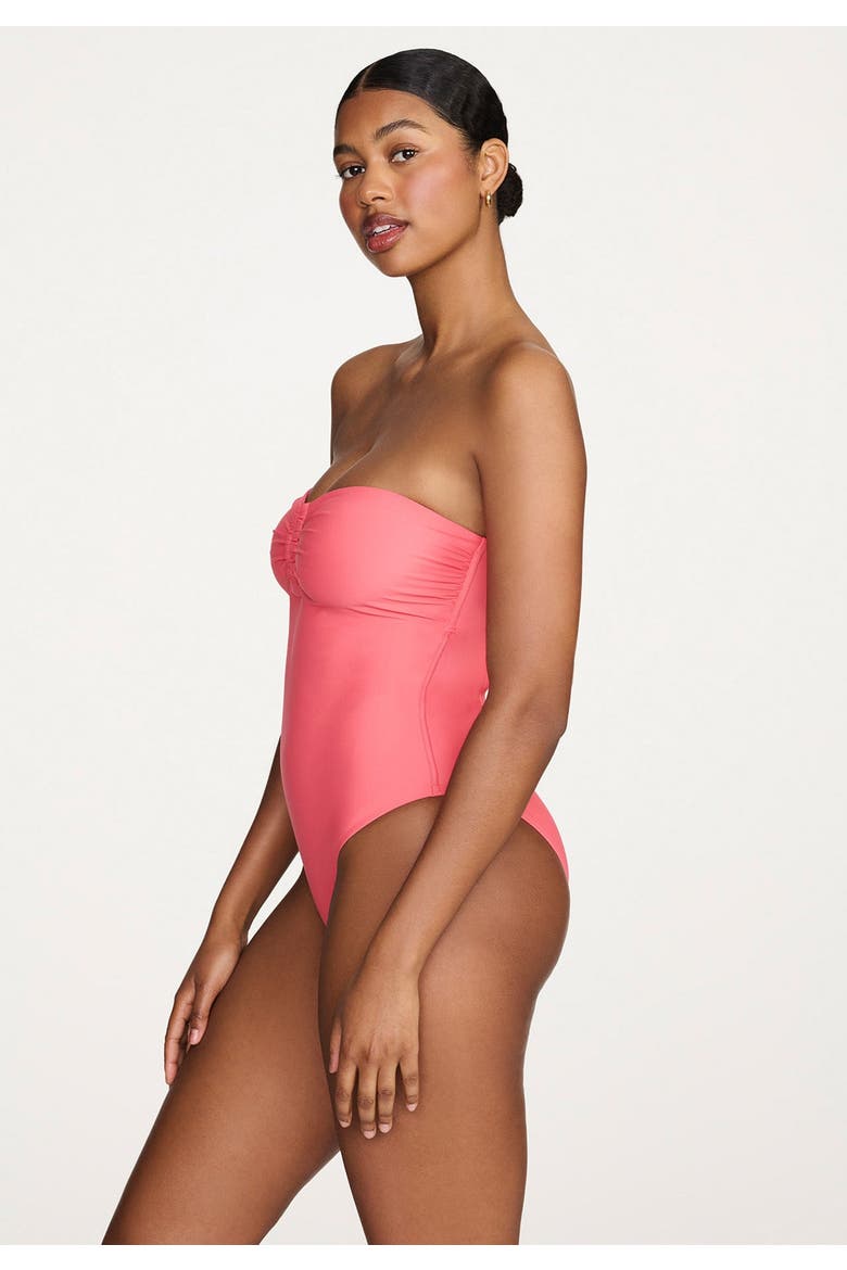 The Bandeau One Piece Swim, Alternate, color, GUAVA
