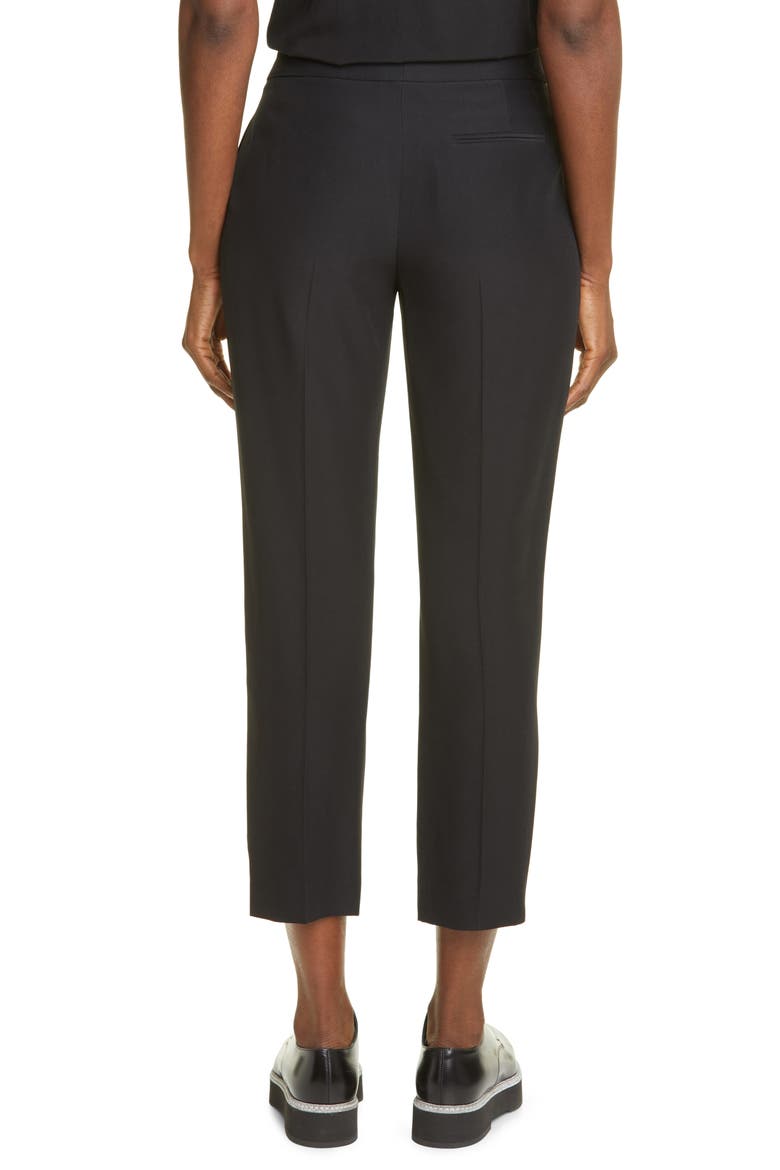 Alexander McQueen Slim Fit Crop Pants, Alternate, color, BLACK
