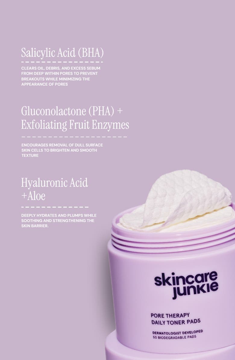 SKINCARE JUNKIE Pore Therapy Daily Toner Pads, Alternate, color, 