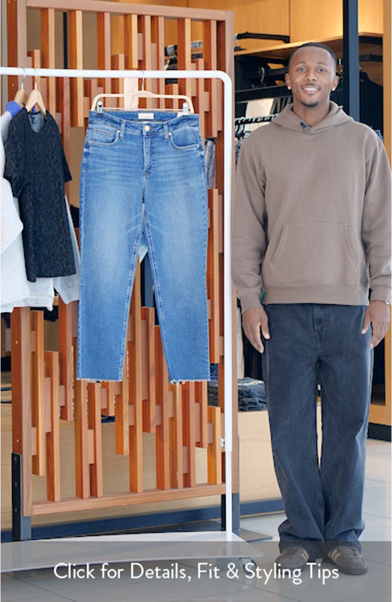 Avery Fab Ab High Waist Raw Hem Ankle Straight Leg Jeans, sales video thumbnail