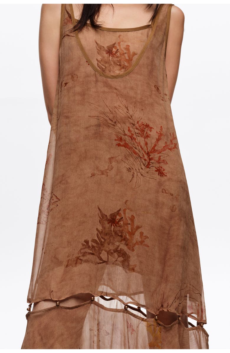 Bimba y Lola Dress With Buttoned Hem, Alternate, color, Underwater Garden