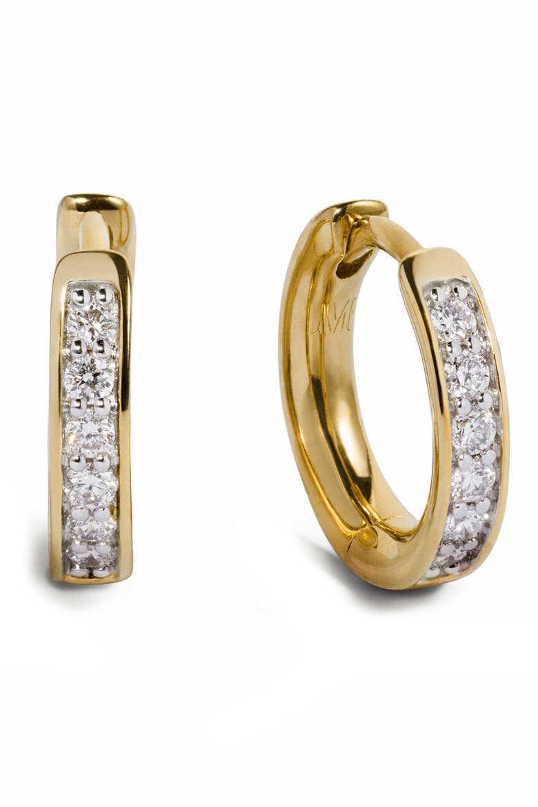Essential Lab Grown Diamond Pavé Huggie Hoop Earrings, Main, color, 18K GOLD VERMEIL / DIAMOND