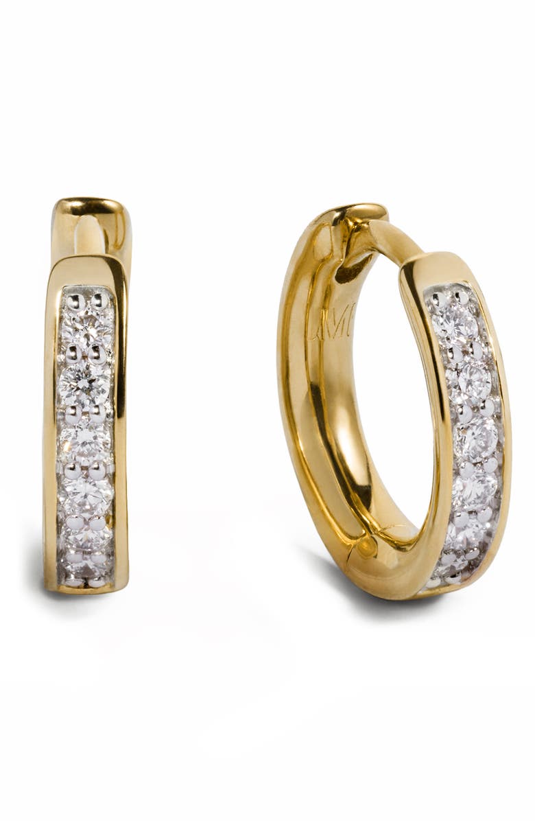 Monica Vinader Essential Lab Grown Diamond Pavé Huggie Hoop Earrings, Main, color, 18K Gold Vermeil / Diamond