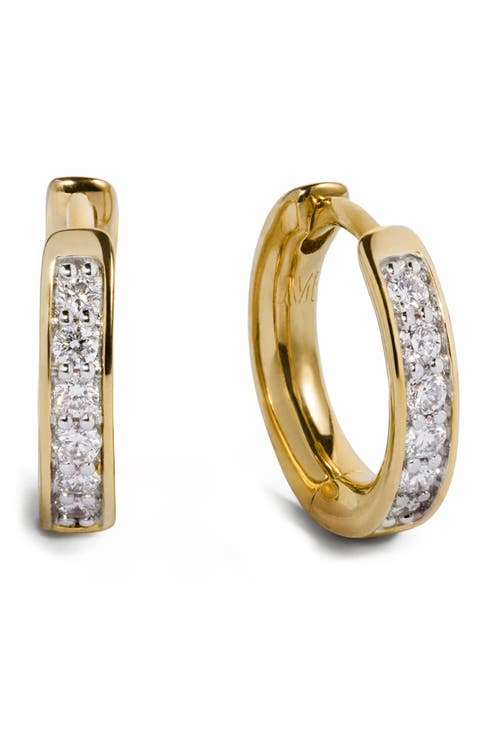 Essential Lab Grown Diamond Pavé Huggie Hoop Earrings