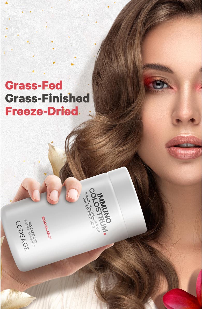 Codeage Grass-Fed Colostrum Capsules Supplement, Alternate, color, White