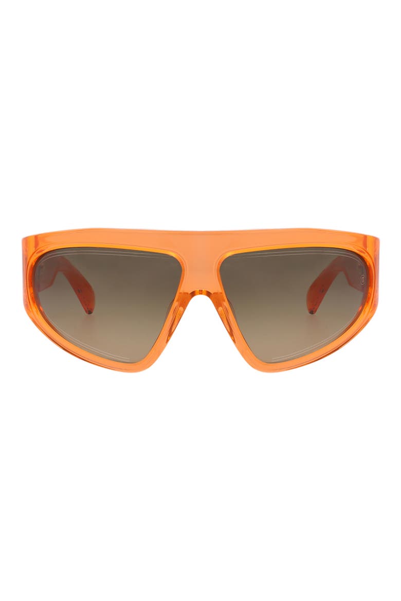 62mm Shield Sunglasses, Main, color, ORANGE ORANGE BROWN