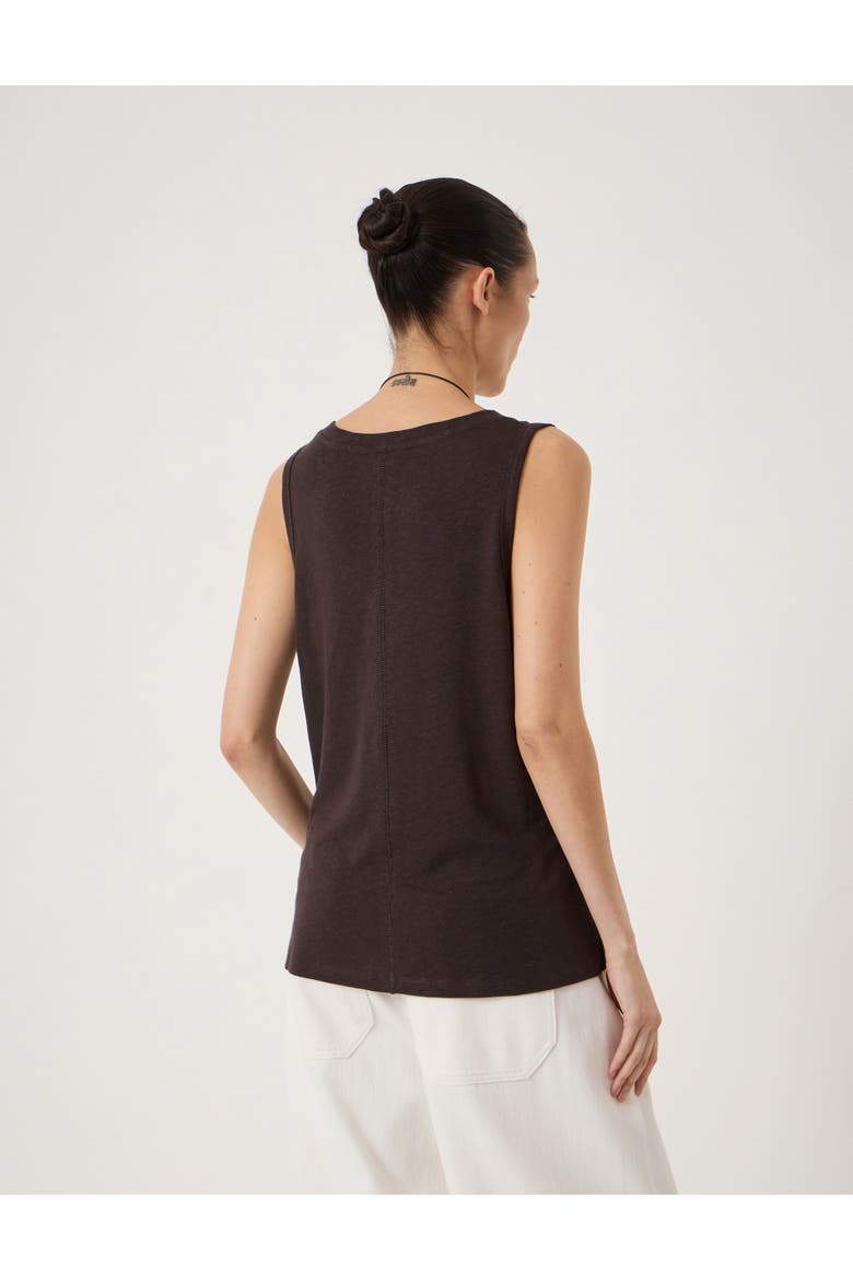 Lio Linen V-Neck Vest, Alternate, color, Dark Brown