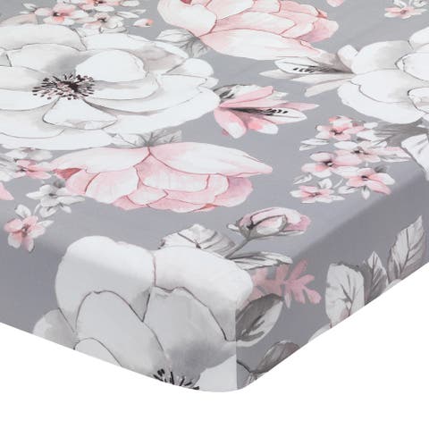 Signature Botanical Baby Watercolor Floral Cotton Crib Sheet