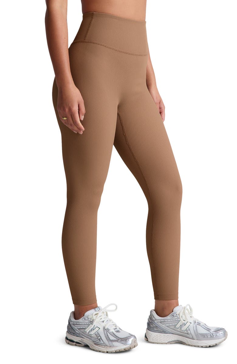 Beyond Yoga Impulse Ribbed Midi Leggings, Alternate, color, Desert Sand