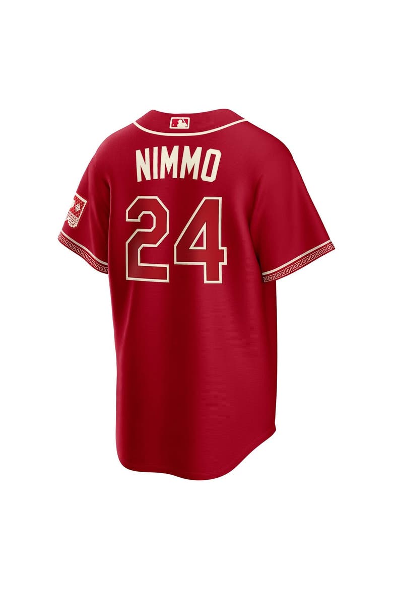 Men's Nike Brandon Nimmo Red Texas Rangers 2026 City Connect Stadium Jersey, Alternate, color, Red