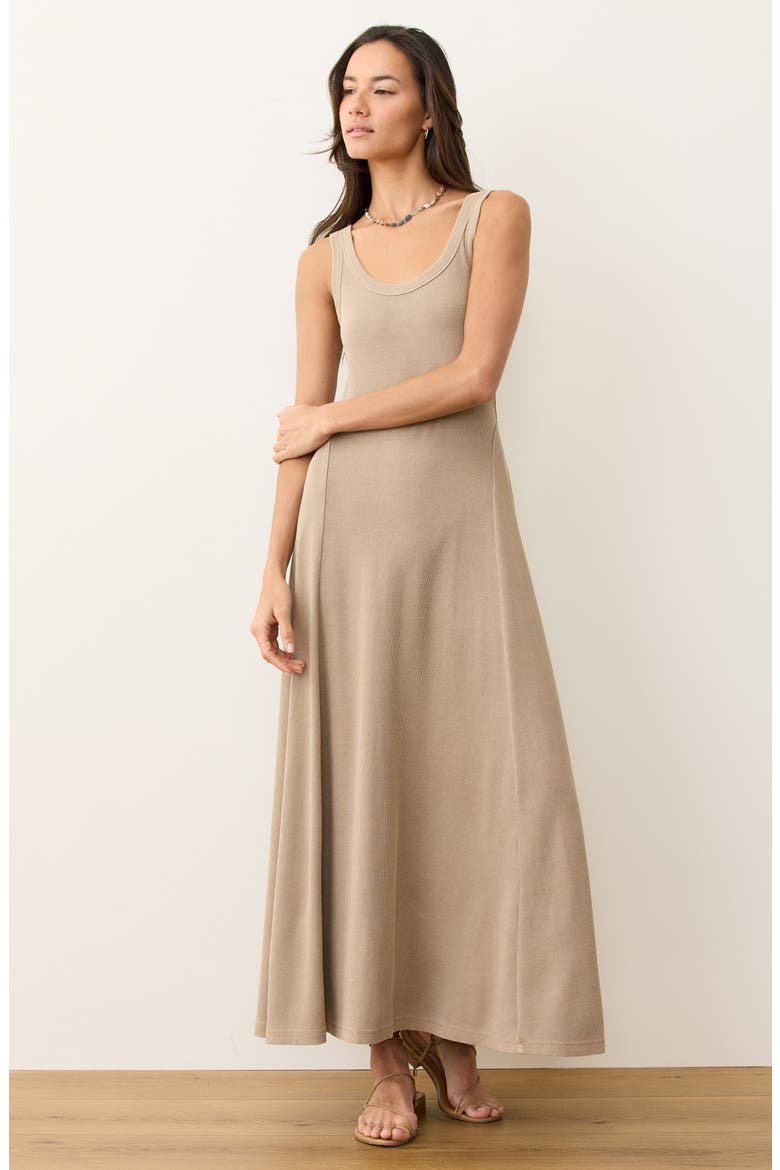 Lexi Sun-In Sleeveless Fit & Flare Rib Maxi Dress, Alternate, color, COCOA