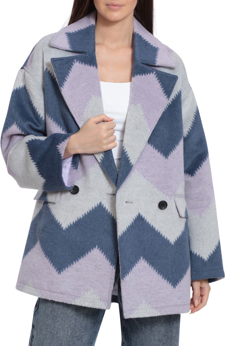 Avec Les Filles Oversize Chevron Peacoat, Main, color, 
