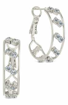 Sterling Forever Angelika Hoop Earrings