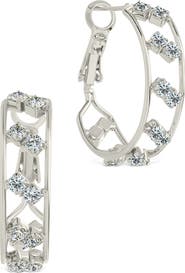 Sterling Forever Angelika Hoop Earrings